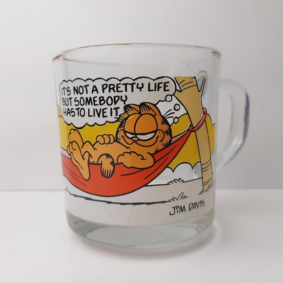 🍒 Vintage Garfield McDonalds Promotional Mug Glass Coffee Cup - Picture 2 of 12